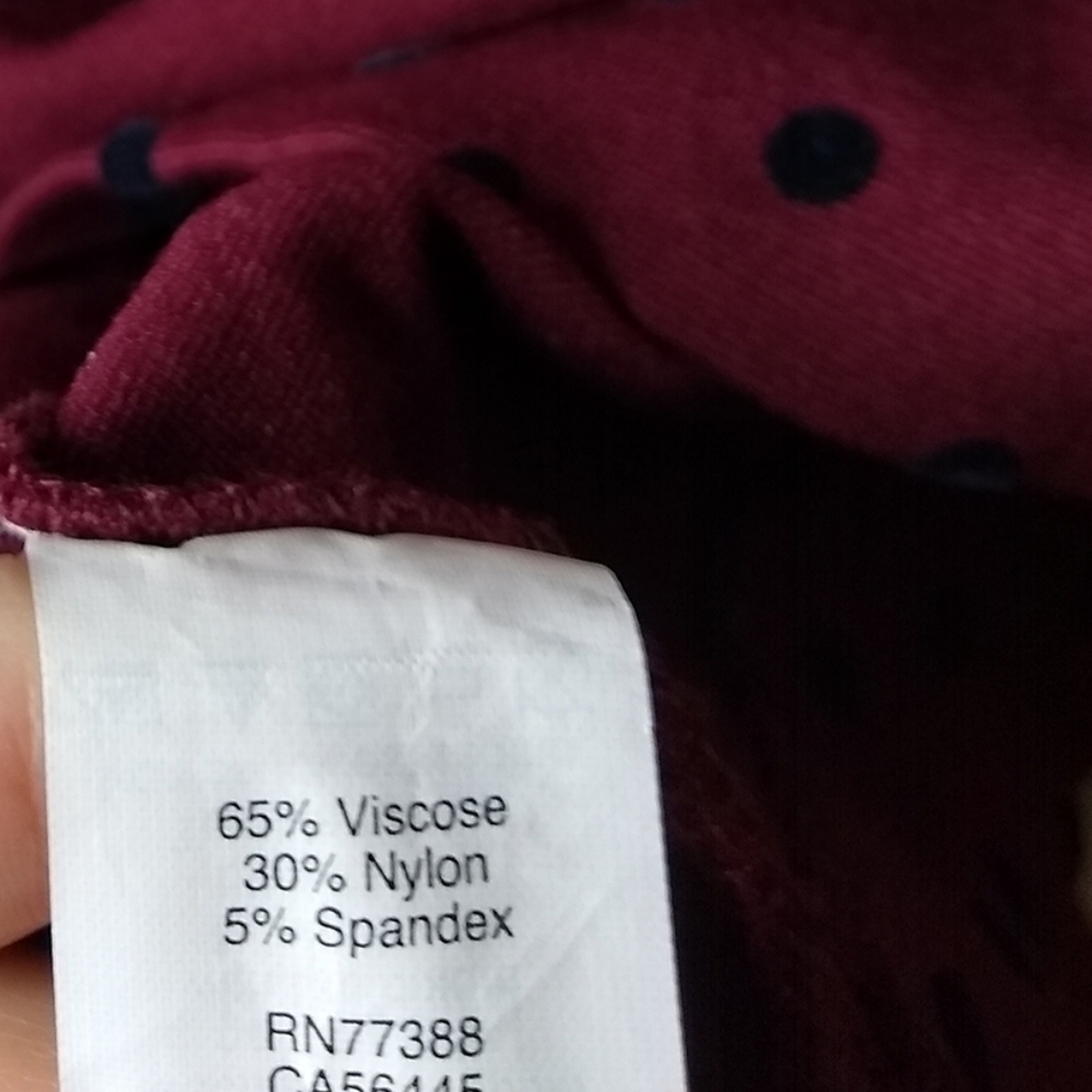 J. CREW FACTORY PONTE MAROON VELVET DOT DRESS SMAL - Picture 5 of 5